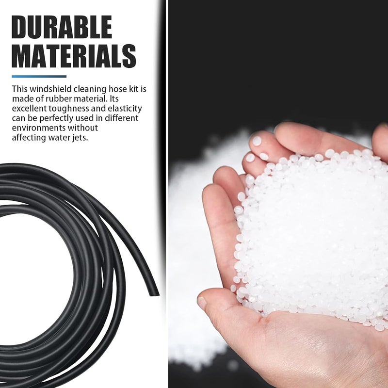 lekudo Pack-30 Car Windshield Washer Hose Kit, 13 Ft Flexible Leak-proof Rubber Hose, with T-type Y-type I-type Hose Connector, Universal Connection Water Pump and Nozzle Accessories for Cars (Black) - Image 4